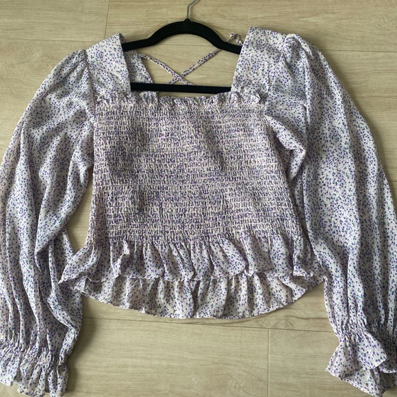 Cropped Floral Blouse Size Medium - Picture 1 of 2